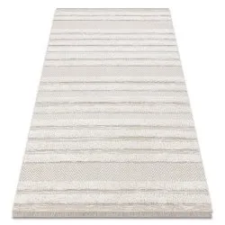 Tapis ECO SISAL MOROC 22329 zigzag, lignes boho franges - structurel beige / crème