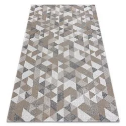 Tapis CASA ECO SISAL BOHO Triangles 2816 crème / taupe, tapis en coton recyclé