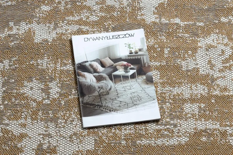 Dywan CASA Ekologiczny, EKO SIZAL Boho przecierany, vintage 2809 krem / żółty, z bawełny recyklingowanej