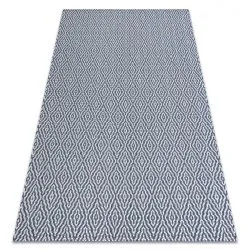 Tapis CASA ECO SISAL BOHO Diamants 22084 bleu foncé / crème, tapis en coton recyclé