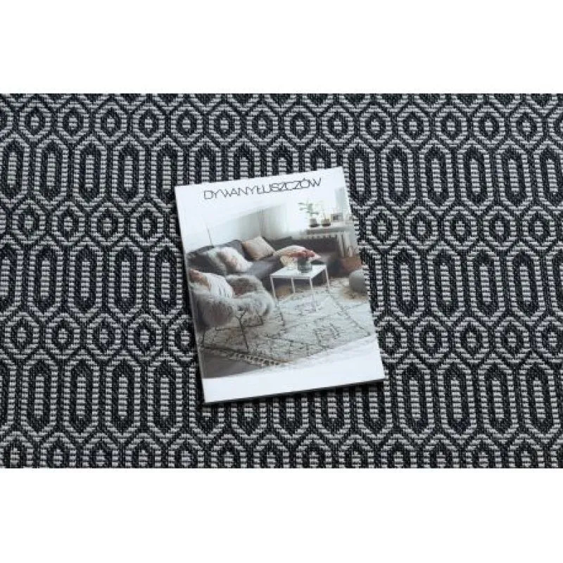 Tapis CASA ECO SISAL BOHO œillets 22075 noir / gris, tapis en coton recyclé