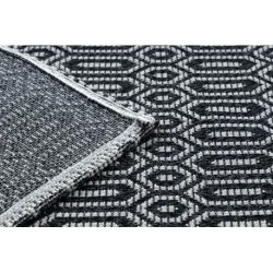 Tapis CASA ECO SISAL BOHO œillets 22075 noir / gris, tapis en coton recyclé