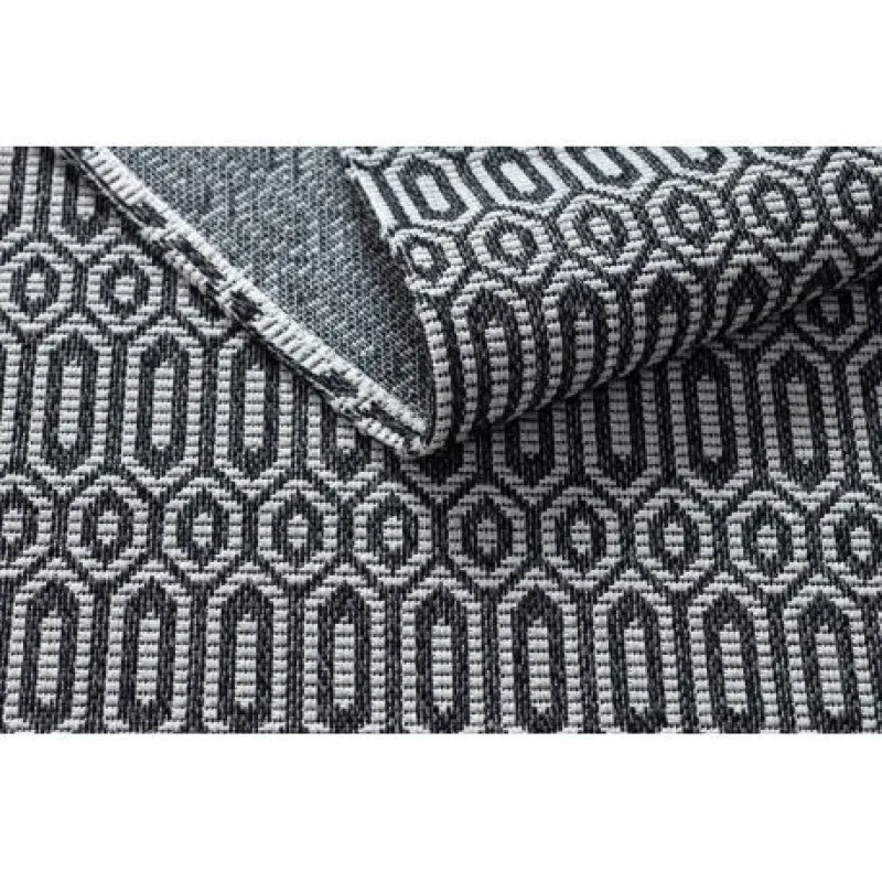 Tapis CASA ECO SISAL BOHO œillets 22075 noir / gris, tapis en coton recyclé