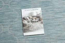 Tapis SISAL PATIO 3069 Treillis marocain tissé à plat - bleu aqua