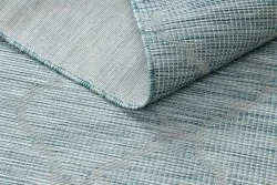 Tapis SISAL PATIO 3069 Treillis marocain tissé à plat - bleu aqua