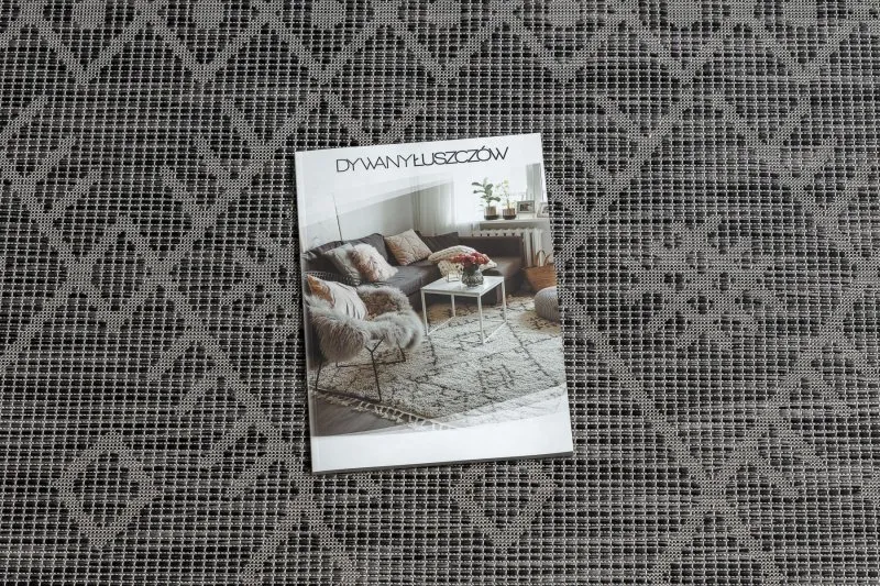 Tapis SISAL PATIO 3077 Boho tissé à plat - noir