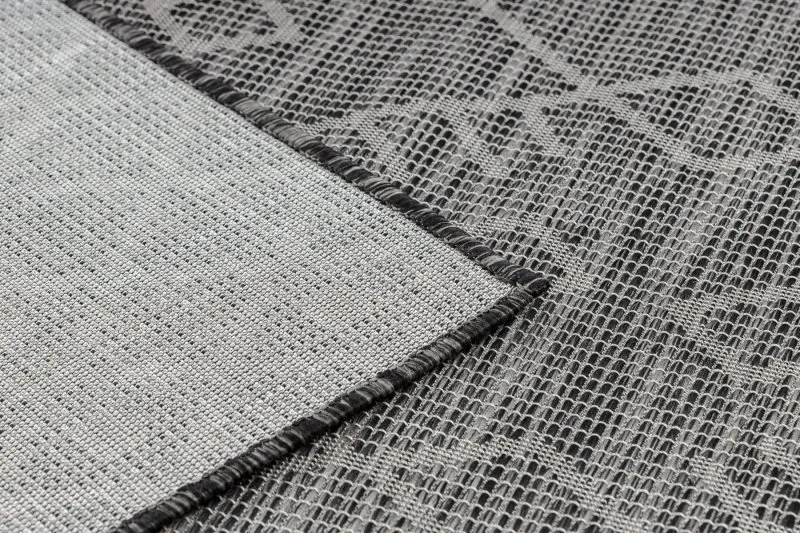Tapis SISAL PATIO 3077 Boho tissé à plat - noir