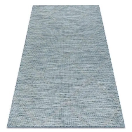 Tapis SISAL PATIO 3075 Diamants tissé à plat - bleu aqua