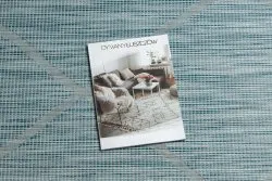 Tapis SISAL PATIO 3075 Diamants tissé à plat - bleu aqua