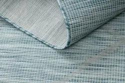 Tapis SISAL PATIO 3075 Diamants tissé à plat - bleu aqua