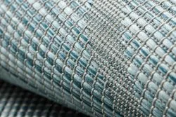 Tapis SISAL PATIO 3075 Diamants tissé à plat - bleu aqua