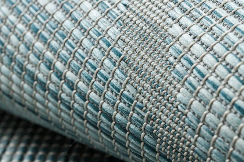 Tapis SISAL PATIO 3075 Diamants tissé à plat - bleu aqua