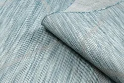 Tapis SISAL PATIO 3075 Diamants tissé à plat - bleu aqua