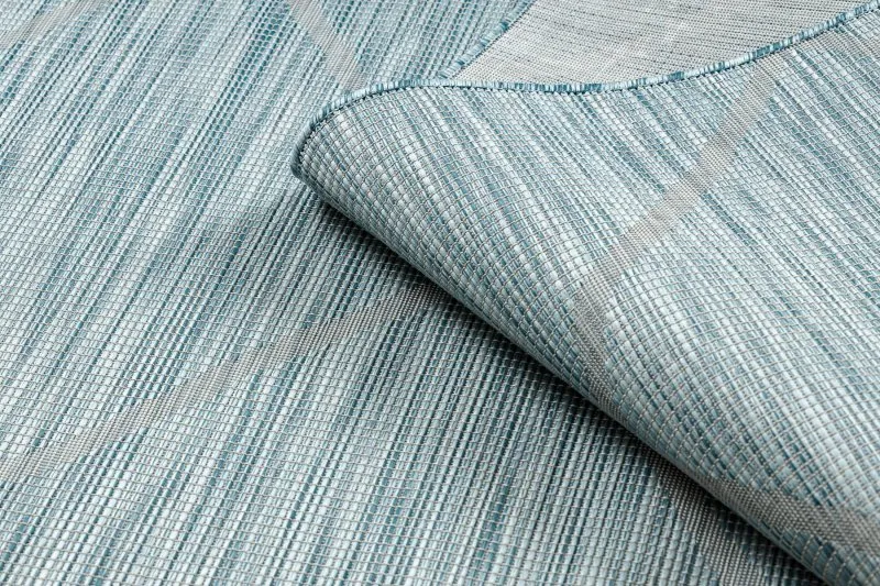 Tapis SISAL PATIO 3075 Diamants tissé à plat - bleu aqua