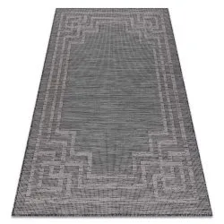Tapis SISAL PATIO 3071 Grec cadre tissé à plat - noir