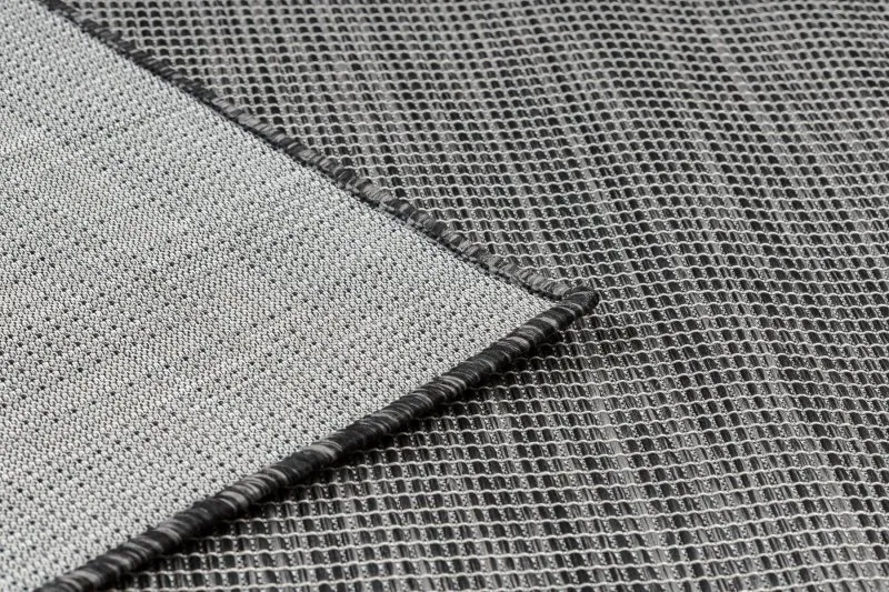 Tapis SISAL PATIO 3071 Grec cadre tissé à plat - noir