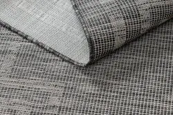 Tapis SISAL PATIO 3071 Grec cadre tissé à plat - noir