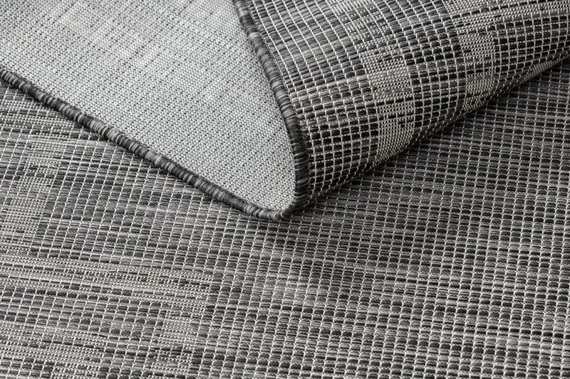 Tapis SISAL PATIO 3071 Grec cadre tissé à plat - noir