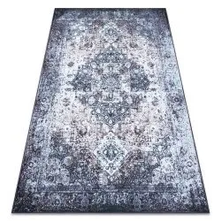 Tapis ANTIKA ancret washedstone, ornement moderne, lavable - gris
