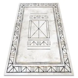 Tapis ANTIKA 125 tek, cadre moderne, lavable grec - beige / gris