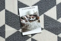 Dywan TWIN 22992 Geometryczny, bawełna, dwustronny Ekologiczny frędzle - antracyt / krem