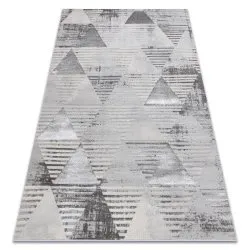 Tapis LIRA E1627 Triangles géométrique, structuré, moderne, glamour - gris