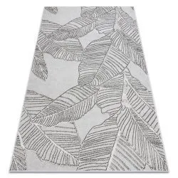 Tapis LIRA E1482 Feuilles, structuré, moderne, glamour - gris