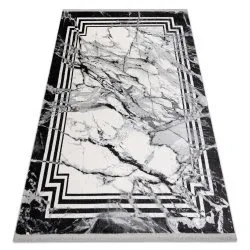 Tapis TULS structural, franges 51210 moderne, Marbre anthracite