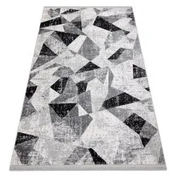 Tapis TULS structural, franges 51211 moderne, Géométrique anthracite