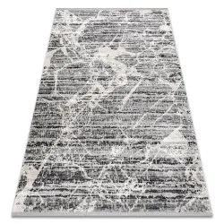 Tapis TULS structural, franges 51322 moderne, Marbre gris / ivoire