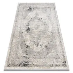 Tapis TULS structural, franges 51321 vintage, Cadre, Rosette beige / gris