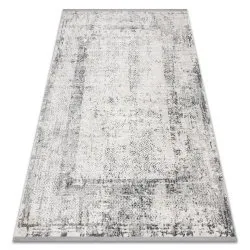 Tapis TULS structural, franges 51324 vintage, Cadre ivoire / gris