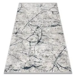 Tapis TULS structural, franges 51320 moderne, Marbre ivoire / bleu