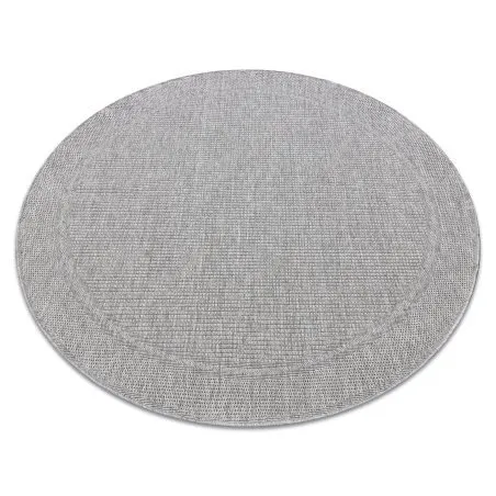Tapis TIMO 5979 cercle SISAL extérieur cadre gris clair