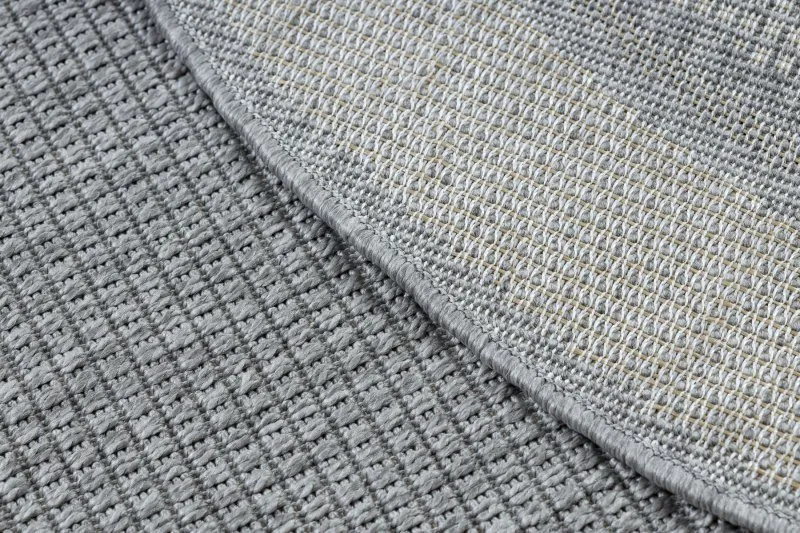 Tapis TIMO 5979 cercle SISAL extérieur cadre gris clair