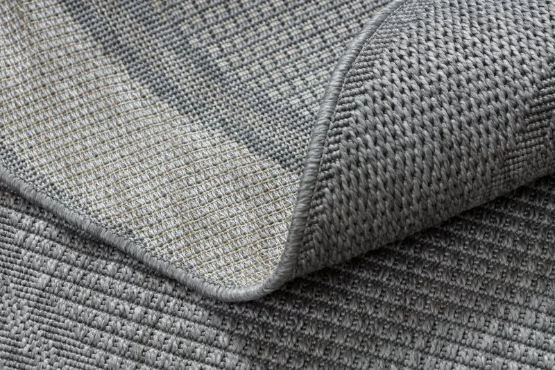 Tapis TIMO 5979 cercle SISAL extérieur cadre gris clair