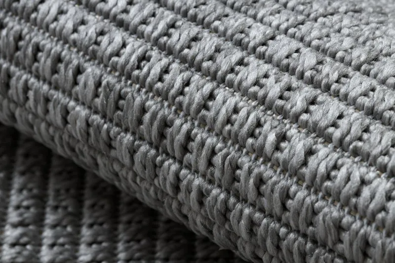 Tapis TIMO 5979 cercle SISAL extérieur cadre gris clair