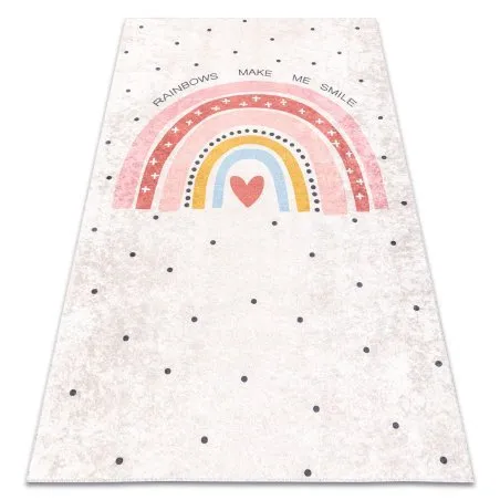 Tapis lavable JUNIOR 51300.802 Arc-en-ciel, points pour les enfants antidérapant - beige