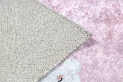 Tapis lavable JUNIOR 51300.802 Arc-en-ciel, nuages pour les enfants antidérapant - rose