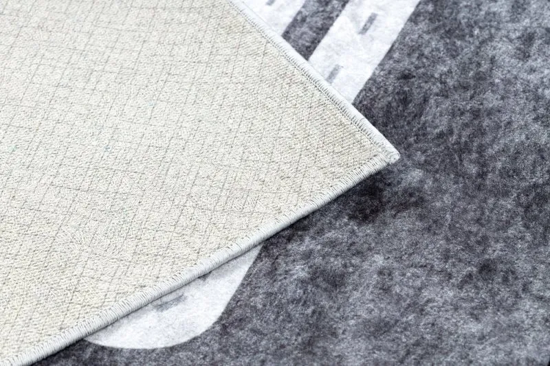 Dywan do prania JUNIOR 52107.801 Niedźwiedzie, zwierzęta, uliczki dla dzieci, antypoślizgowy - szary