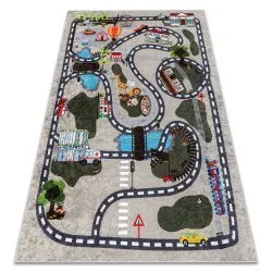 Tapis lavable JUNIOR 51803.804 Ville, rues pour les enfants antidérapant - beige