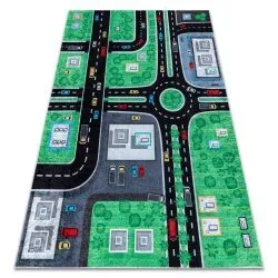 Tapis lavable JUNIOR 52052.802 Ville, rues pour les enfants antidérapant - noir