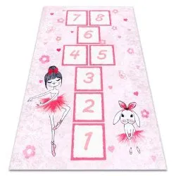 Tapis lavable JUNIOR 51828.802 marelle, ballerine pour les enfants antidérapant - rose