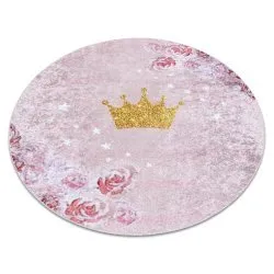 Tapis lavable JUNIOR 51549.802 cercle couronne pour les enfants antidérapant - rose