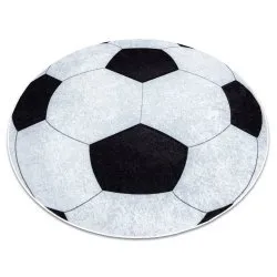 Tapis lavable JUNIOR 51553.802 cercle football pour les enfants antidérapant - noir / blanc