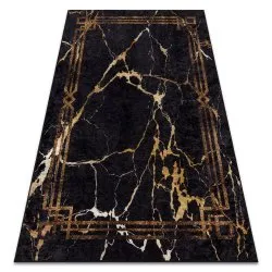 Tapis lavable MIRO 51333.801 Marbre, cadre antidérapant - noir / or