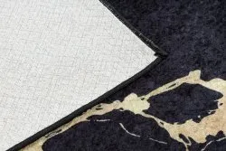 Tapis lavable MIRO 51333.801 Marbre, cadre antidérapant - noir / or