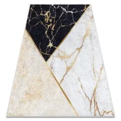Tapis lavable MIRO 52103.801 Marbre, géométrique antidérapant - or