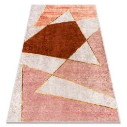 Tapis lavable MIRO 52097.802 Géométrique antidérapant - rose