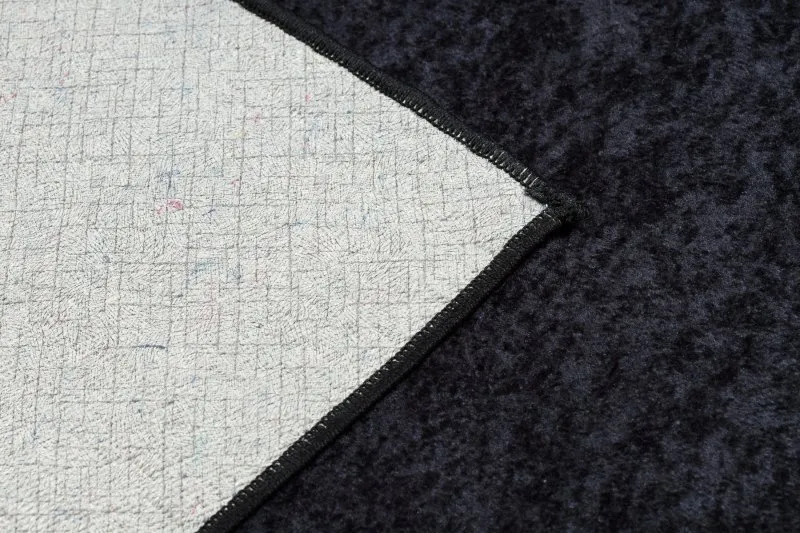 Tapis lavable MIRO 51518.805 Feuilles, cadre antidérapant - noir / or